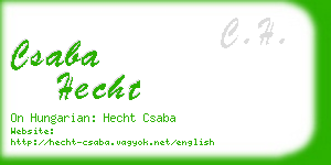 csaba hecht business card